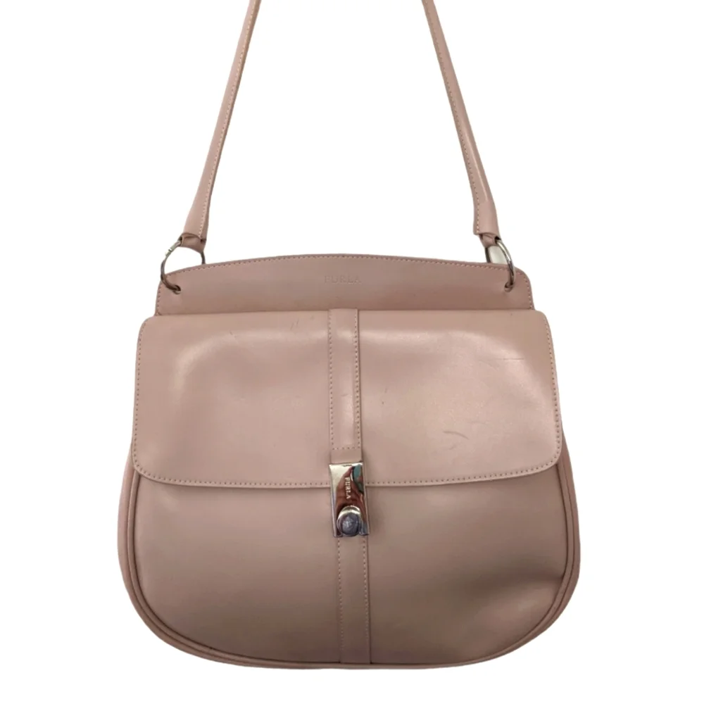 Furla Vintage Top Handle Purse Mauve Light Pink - Picture 2 of 14